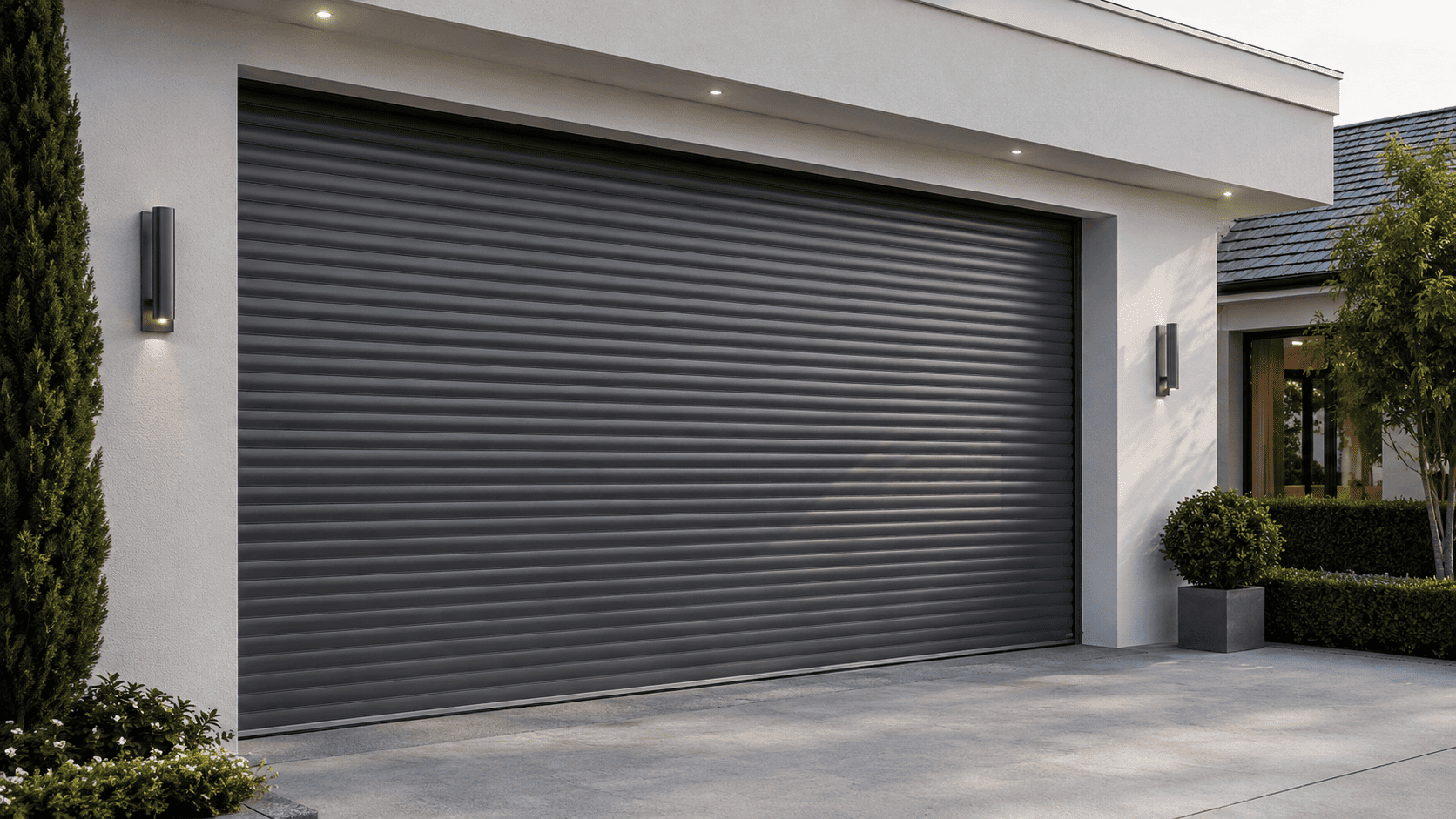 Freshly installed modern garage door — Cleveland Heights